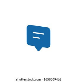 3D message icon. Comment symbol. Logo design element