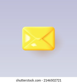 3d message icon on gray background. Vector illustration.