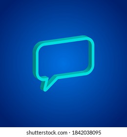 3D message icon vector on blue background