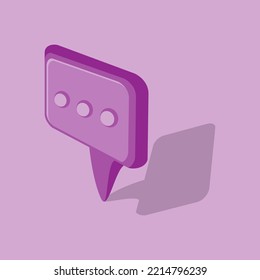 3d message symbol with purple gradient color
