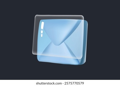 3d messages file. 3d email message illustration icon.