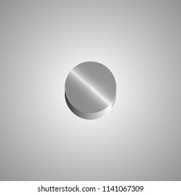 3d metal button. Vector.