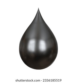3D-Metalltropfen auf isoliertem Hintergrund. Vektorgrafik.