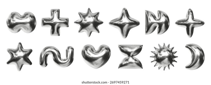 3D metal inflatable figures with noise effect.