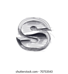 3d metal letters sketch - s. Eps10