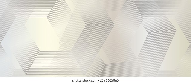3D metal matte metal hexagons tiles with decor relief lines. High quality seamless realistic texture.