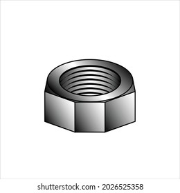 a 3d metal nut isolated on white background for your design