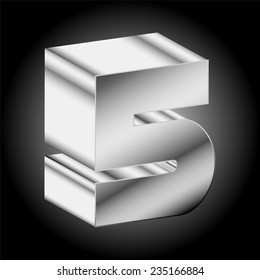 3d Metal silver Two 5 Vector