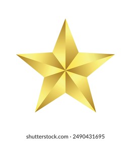 3D Metal Star of Gold Gradient