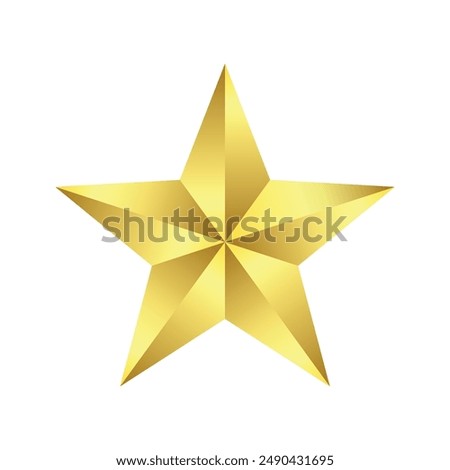 3D Metal Star of Gold Gradient