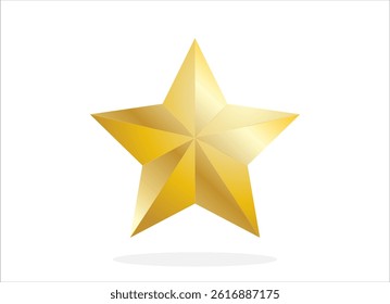 3D Metal Star Isolated. Eps10 vector.