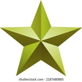 3D metal star isolated illustration