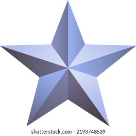 3D Metal Star Isolated Illustration