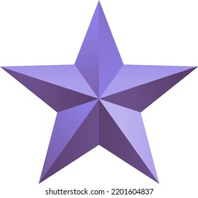 3D Metal Star Isolated Illustration