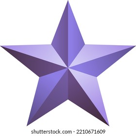 3D Metal Star Isolated Illustration