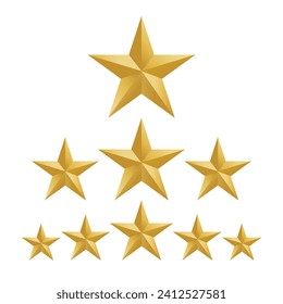 3.ª estrella metálica, ilustración vectorial