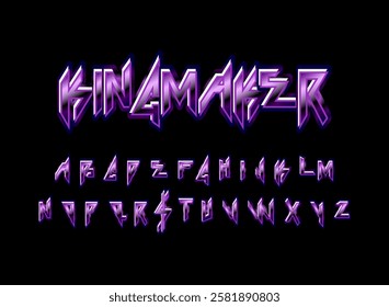 3d metallic chrome metal gothic and futuristic kingmaker text effect