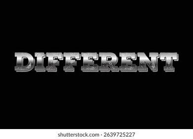 3D Metallic 'DIFFERENT' Text on Black Background