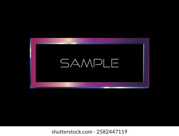3D metallic frame. Smooth metallic surface texture. Vector illustration.