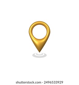 3d Metallic Golden Location Map Icon Logo Symbol Vector Design Clipart Png Transparent Background
