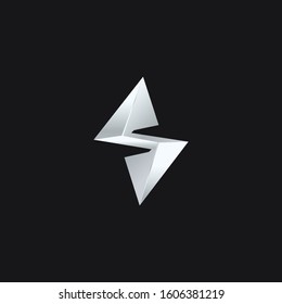 3d metallic letter S initial logo mark vector template