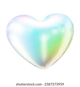 3D Metallic liquid shape. Heart Icon vector illustration
