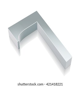3d metallic number 7 (seven) with reflection on White background, EPS 10 vector illustration.