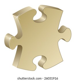 3d metallic puzzle piece