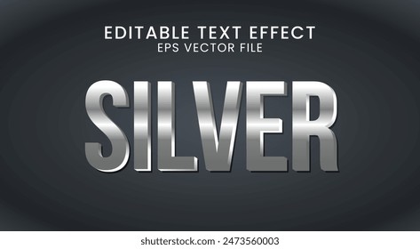 3D Metallic Silver Text Effect