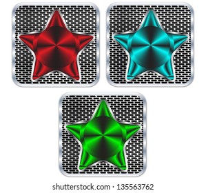 3D Metallic star.Vector