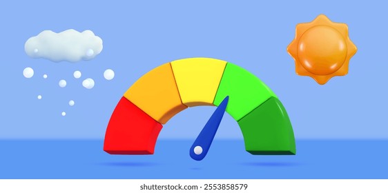 3d meteorology Search weather forecast Sun and stars, rainbow and fluffy clouds Nature plasticine objects