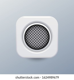 3D microphone icon. Icon microphone light gray color, for mobile device and mobile app. Vector illustration EPS 10