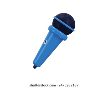 3d microphone icon for radio or music entertainment, audio equipment item 3d render