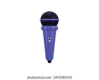 3d microphone icon for radio or music entertainment, audio equipment item 3d render