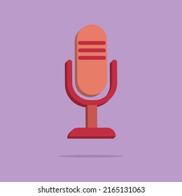 3d microphone in minimal cartoon style