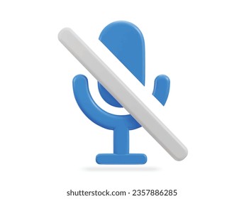 3d microphone mute icon no sound icon