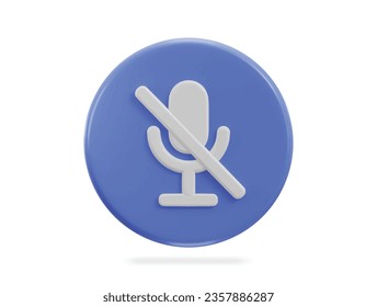 3d microphone mute icon no sound icon