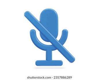 3d microphone mute icon no sound icon