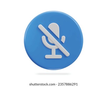 3d microphone mute icon no sound icon