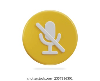 3d microphone mute icon no sound icon