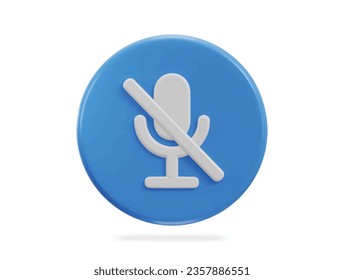 3d microphone mute icon no sound icon