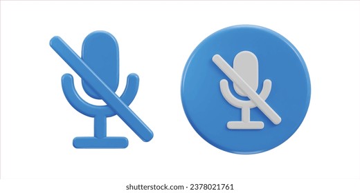 Icono de silenciar micrófono 3d sin icono de sonido	establecer