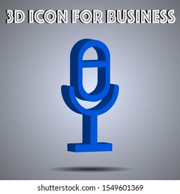 3D microphone, sound  Icon vector illustration. Technology theme icon from iot set. Isometric flat seo design. Digital web objects and symbols for app, vlog, blog, business, social media
