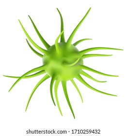 3d Microscopic Bacteria Isolated. Bacterium, Microorganism, Virus, Microbe, Germ