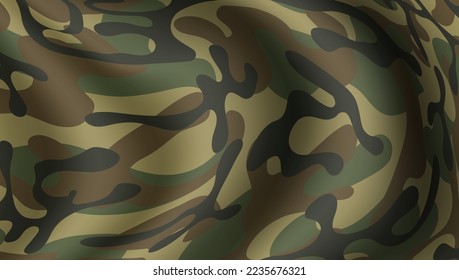 Camuflaje Militar 3D Para El Fondo De Textura De Tela Armada. Vector EPS10