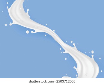 3D Milk Or Yogurt Wave Splash In Shape Of S. EPS10 Vector