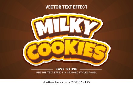 3d milky cookies editable text effect