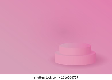 3d minimal abstract pink background. scene podium 3d rendering