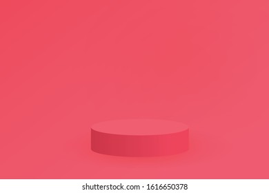 3d minimal abstract red background. scene podium 3d rendering. 1