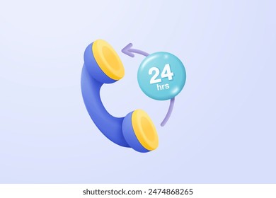 3d minimal call phone and bubble talk on blue background. Talking with service support hotline and call center icon concept. 3d vector render telephone for contact customer on isolated background